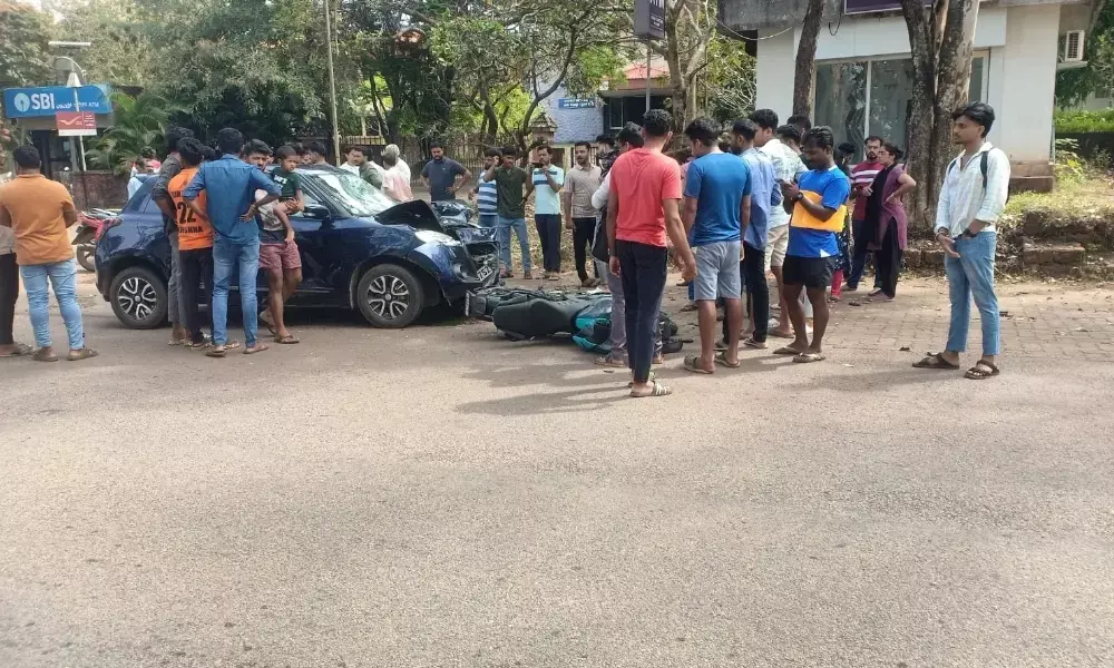 ಕೊಣಾಜೆ: ಕಾರು ಢಿಕ್ಕಿ; ಬೈಕ್ ಸವಾರನಿಗೆ ಗಂಭೀರ ಗಾಯ