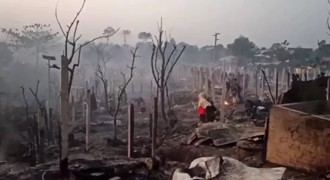 ಬಾಂಗ್ಲಾದೇಶ; ರೊಹಿಂಗ್ಯಾ ನಿರಾಶ್ರಿತರ ಶಿಬಿರದಲ್ಲಿ ಬೆಂಕಿ, ವ್ಯಾಪಕ ಹಾನಿ