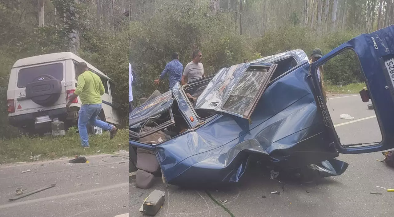 ಮಡಿಕೇರಿ| ಓಮ್ನಿ , ಬೊಲೆರೋ ನಡುವೆ ಭೀಕರ ಅಪಘಾತ: ತಂದೆ, ಮಗಳು ಮೃತ್ಯು ಮಡಿಕೇರಿ| ಓಮ್ನಿ , ಬೊಲೆರೋ ನಡುವೆ ಭೀಕರ ಅಪಘಾತ: ತಂದೆ, ಮಗಳು ಮೃತ್ಯು