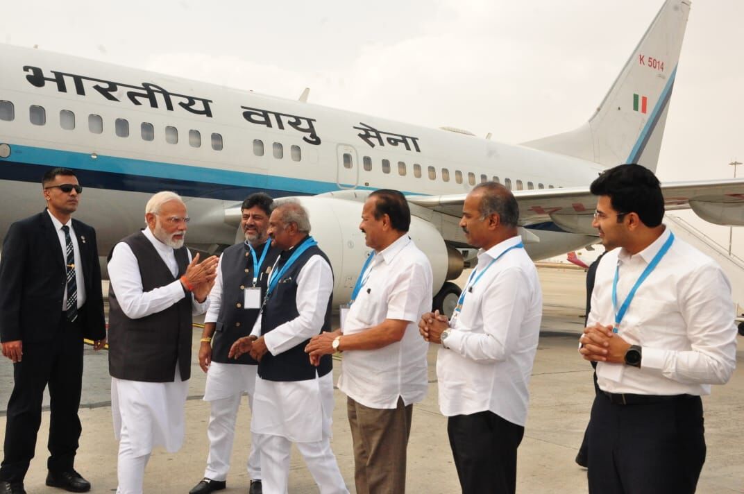 ಬೆಂಗಳೂರಿಗೆ ಆಗಮಿಸಿದ ಪ್ರಧಾನಿ ನರೇಂದ್ರ ಮೋದಿ