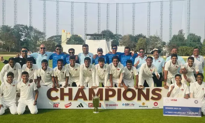 ಗುಜರಾತ್ ವಿರುದ್ಧ ಭರ್ಜರಿ ಜಯ ; ಮುಂಬೈ ಮಡಿಲಿಗೆ ವಿಜಯ್ ಮರ್ಚೆಂಟ್ ಟ್ರೋಫಿ