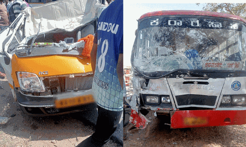 ಚಾಮರಾಜನಗರ: ಕೆಎಸ್ಸಾರ್ಟಿಸಿ ಬಸ್-ಗೂಡ್ಸ್ ಆಟೋ ಢಿಕ್ಕಿ; ಓರ್ವ ಮೃತ್ಯು