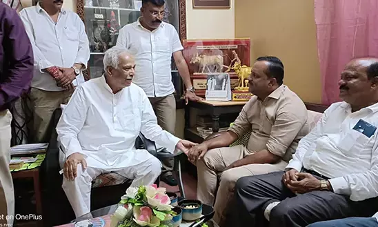 ಮಾಜಿ ಸ್ಪೀಕರ್ ಕಾಗೋಡು ತಿಮ್ಮಪ್ಪರನ್ನು ಭೇಟಿ ಮಾಡಿದ ಸ್ಪೀಕರ್‌ ಯುಟಿ ಖಾದರ್