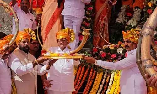 ಶರದ್‌ ಪವಾರ್ ನೇತೃತ್ವದ ಎನ್ ಸಿಪಿ ಗುಂಪಿನ ಚಿಹ್ನೆಯ ಅನಾವರಣ