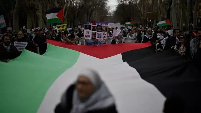 ಗಾಝಾ ಯುದ್ಧ: ಸ್ಪೇನ್ನಾದ್ಯಂತ ಪ್ರತಿಭಟನೆಗಳು, ಇಸ್ರೇಲ್ ಮೇಲೆ ಶಸ್ತ್ರಾಸ್ತ್ರ ನಿರ್ಬಂಧಕ್ಕೆ ಕರೆ ಗಾಝಾ ಯುದ್ಧ: ಸ್ಪೇನ್ನಾದ್ಯಂತ ಪ್ರತಿಭಟನೆಗಳು, ಇಸ್ರೇಲ್ ಮೇಲೆ ಶಸ್ತ್ರಾಸ್ತ್ರ ನಿರ್ಬಂಧಕ್ಕೆ ಕರೆ