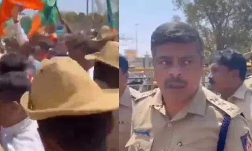 ತುಮಕೂರು:  ಬಿಜೆಪಿಯ ಪ್ರತಿಭಟನೆ ವೇಳೆ ಪೊಲೀಸ್‌ ಅಧಿಕಾರಿಗೆ ಗಾಯ