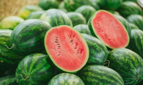 ಬಿಸಿಲ ಬೇಗೆ ತಣಿಸಲು ಮಾರುಕಟ್ಟೆಗೆ ಲಗ್ಗೆಯಿಟ್ಟ ಕಲ್ಲಂಗಡಿ