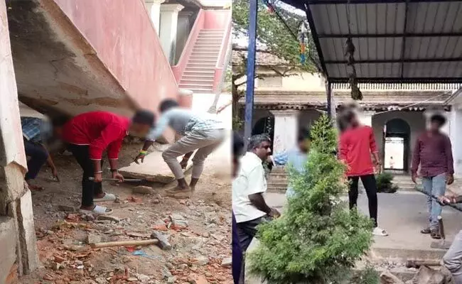 ಕೋಲಾರ | ಕಲ್ಲು, ಮಣ್ಣು ಎತ್ತುವ ಕೆಲಸಕ್ಕೆ ವಿದ್ಯಾರ್ಥಿಗಳ ಬಳಕೆ ಆರೋಪ: ಉಪ ಪ್ರಾಂಶುಪಾಲರನ್ನು  ವಜಾಗೊಳಿಸುವಂತೆ ಒತ್ತಾಯ