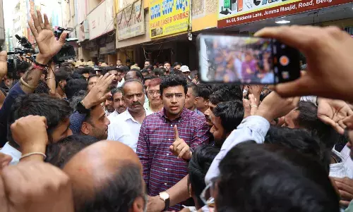 ಲೌಡ್ ಸ್ಪೀಕರ್ ಘಟನೆಗೆ ಕೋಮುಬಣ್ಣ; ಬಿಜೆಪಿ ಸಂಸದ ತೇಜಸ್ವಿಸೂರ್ಯ ವಿರುದ್ಧ ದೂರು ದಾಖಲು