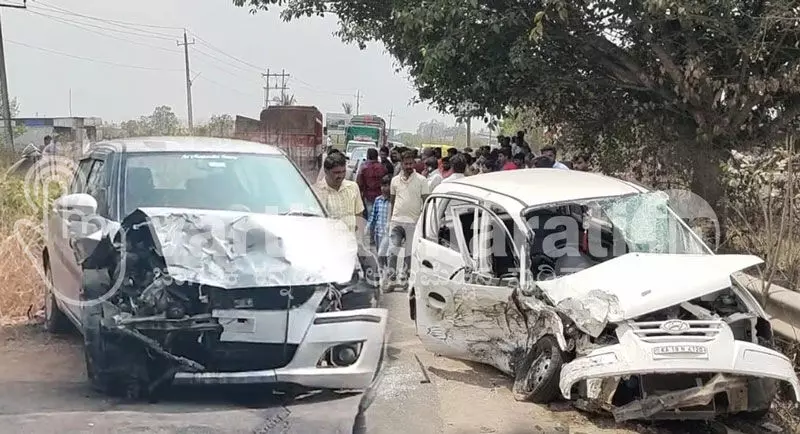 ಹಾಸನ: ಎರಡು ಕಾರುಗಳು ಮುಖಾಮುಖಿ ಢಿಕ್ಕಿ; ಓರ್ವ ಮೃತ್ಯು