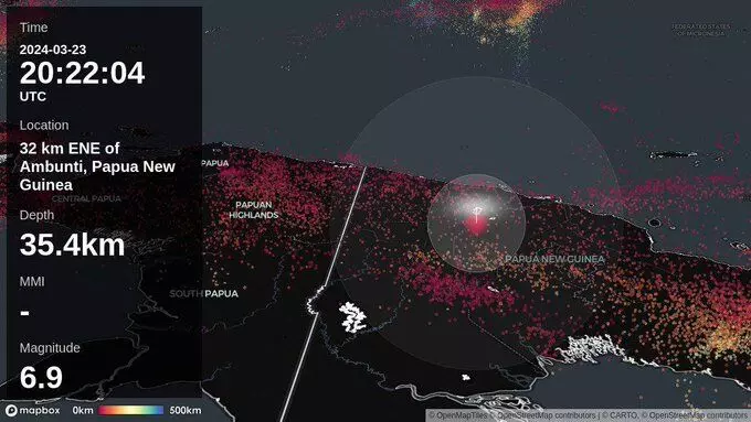 ಪಪುವಾ ನ್ಯೂಗಿನಿಯಲ್ಲಿ ಭಾರಿ ಭೂಕಂಪ