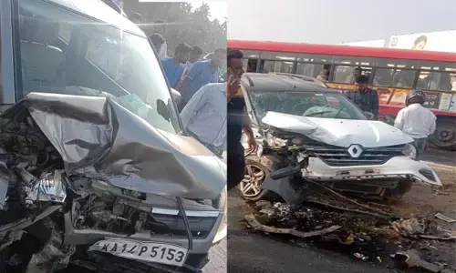 ಶಿವಮೊಗ್ಗ | ಎರಡು ಕಾರುಗಳ ನಡುವೆ ಮುಖಾಮುಖಿ ಢಿಕ್ಕಿ : ಓರ್ವ ಮೃತ್ಯು