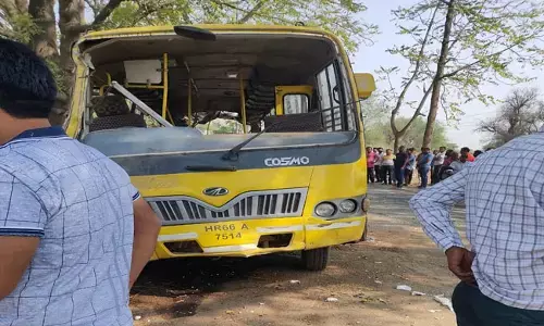 ಹರ್ಯಾಣ| ಚಾಲಕನ ನಿಯಂತ್ರಣ ತಪ್ಪಿ ಉರುಳಿ ಬಿದ್ದ ಶಾಲಾ ಬಸ್: 6 ಮಕ್ಕಳು ಮೃತ್ಯು, 20ಕ್ಕೂ ಅಧಿಕ ಮಂದಿಗೆ ಗಾಯ