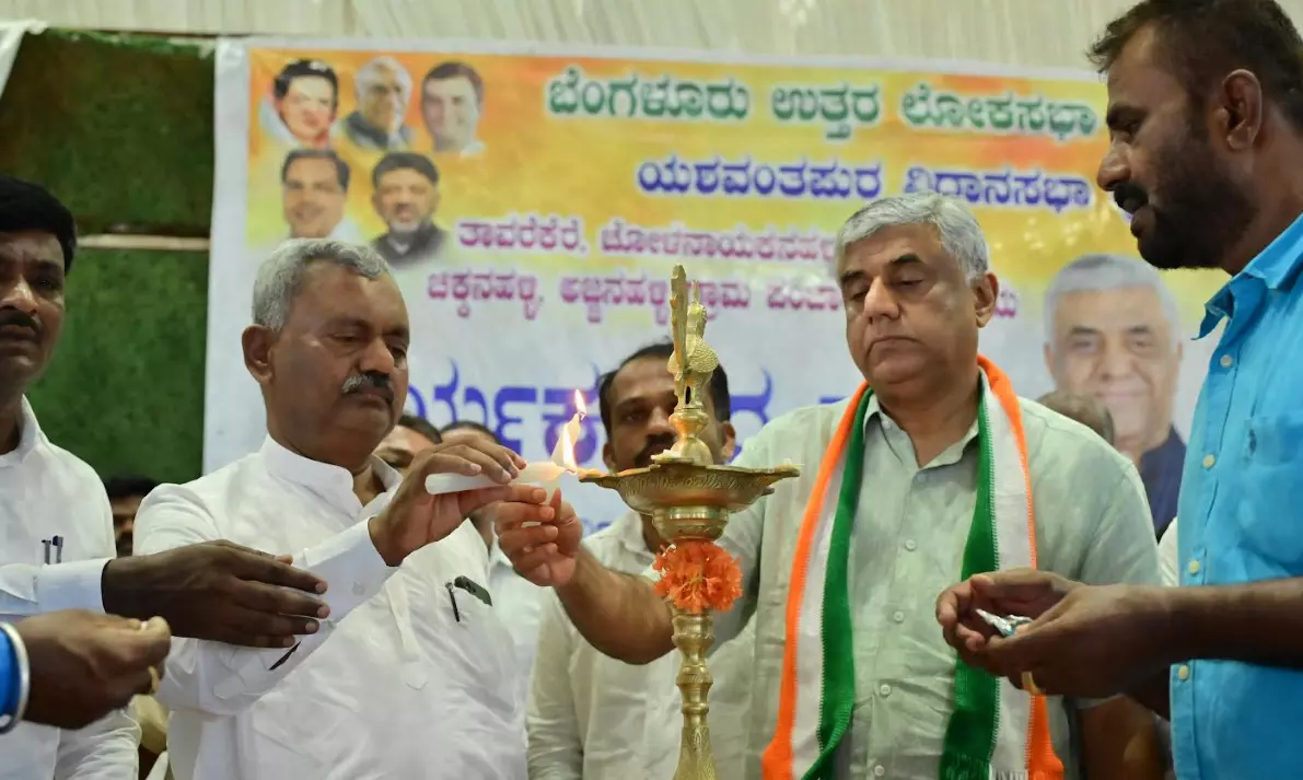 ಬೆಂಗಳೂರು | ಕಾಂಗ್ರೆಸ್ ಅಭ್ಯರ್ಥಿ ರಾಜೀವ್ ಗೌಡ ಪರ ಬಿಜೆಪಿ ಶಾಸಕ ಎಸ್.ಟಿ.ಸೋಮಶೇಖರ್ ಪ್ರಚಾರ