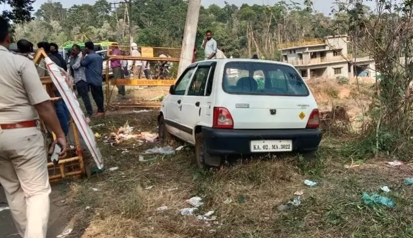ಮಡಿಕೇರಿ: ಕಾರು ಢಿಕ್ಕಿಯಾಗಿ ಮಹಿಳೆ ಸಾವು, ಮೂವರಿಗೆ ಗಾಯ