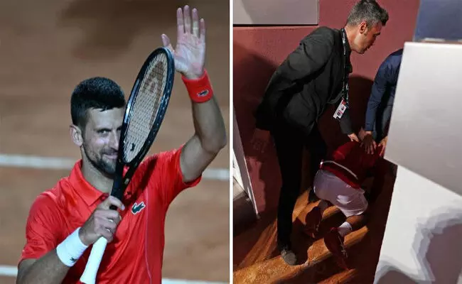 ಜೊಕೊವಿಕ್ ತಲೆಗೆ ಬಡಿದ ನೀರಿನ ಬಾಟಲಿ