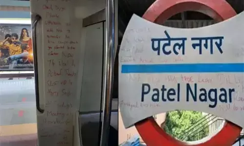 ದಿಲ್ಲಿ ಮೆಟ್ರೊ ನಿಲ್ದಾಣಗಳಲ್ಲಿ ಕೇಜ್ರಿವಾಲ್ ಗೆ ಬೆದರಿಕೆ ಒಡ್ಡುವ ಗೋಡೆ ಬರಹ