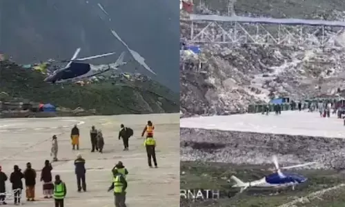 ತಾಂತ್ರಿಕ ವೈಫಲ್ಯ: ತೀರ್ಥಯಾತ್ರಿಗಳಿದ್ದ ಹೆಲಿಕಾಪ್ಟರ್‌ ತುರ್ತು ಭೂಸ್ಪರ್ಶ