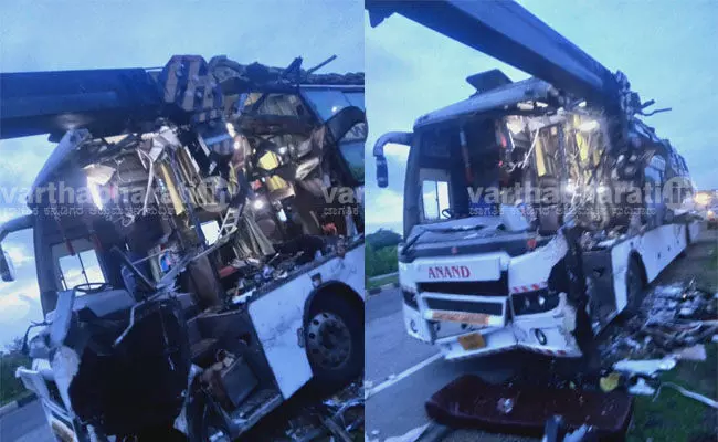 ವಿಜಯನಗರ: ಬಸ್- ಲಾರಿ ಢಿಕ್ಕಿ; ಓರ್ವ ಮೃತ್ಯು ವಿಜಯನಗರ: ಬಸ್- ಲಾರಿ ಢಿಕ್ಕಿ; ಓರ್ವ ಮೃತ್ಯು