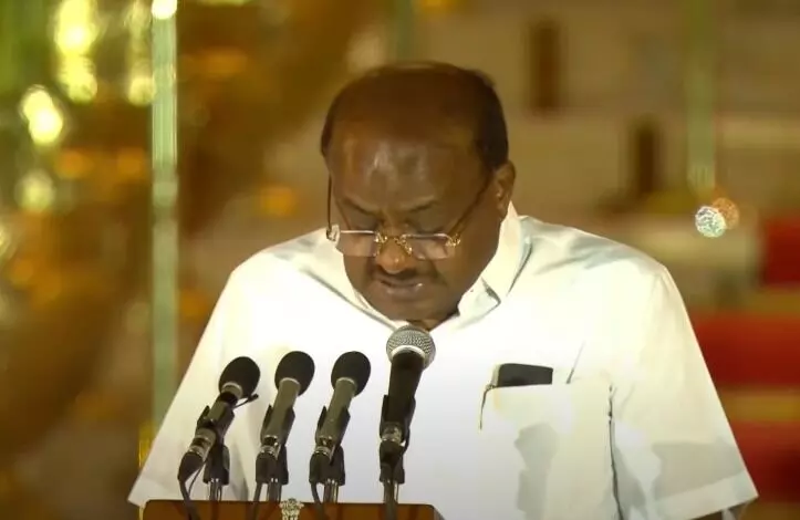 ಕೇಂದ್ರ ಸಚಿವರಾಗಿ ಪ್ರಮಾಣ ವಚನ ಸ್ವೀಕರಿಸಿದ ಎಚ್.ಡಿ. ಕುಮಾರಸ್ವಾಮಿ