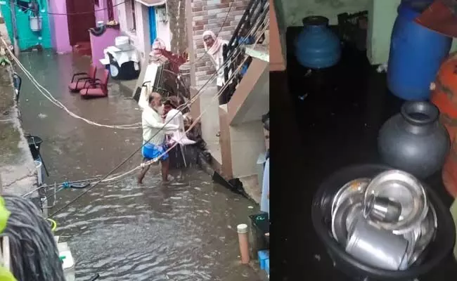ಹೊಸಪೇಟೆ: ಭಾರೀ ಮಳೆಗೆ ಮನೆಗಳಿಗೆ ನುಗ್ಗಿದ ಚರಂಡಿ‌ ನೀರು
