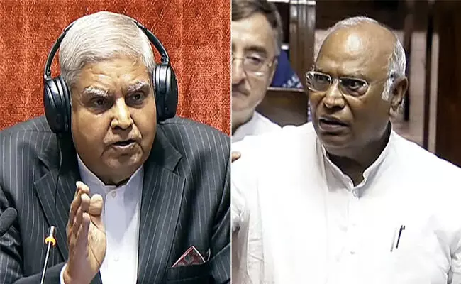 ಸಂಸತ್ತಿನ ಇತಿಹಾಸದಲ್ಲಿ ಕಳಂಕಿತ ದಿನ : ಪರಸ್ಪರರ ವಿರುದ್ಧ ಖರ್ಗೆ ಮತ್ತು ಧನ್ಕರ್ ವಾಗ್ದಾಳಿ