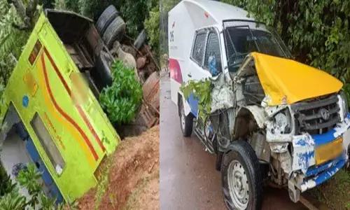 ಹೊಸನಗರ | ಕಂದಕಕ್ಕೆ ಉರುಳಿ ಬಿದ್ದ ಸಾರಿಗೆ ಬಸ್‌ : ಪ್ರಯಾಣಿಕರಿಗೆ ಗಾಯ