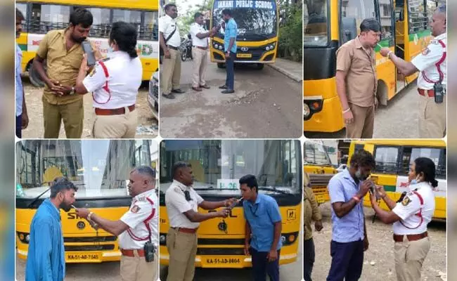 ಬೆಂಗಳೂರಿನಲ್ಲಿ ಶಾಲಾ ವಾಹನಗಳ ತಪಾಸಣೆ: 23 ಪಾನಮತ್ತ ಚಾಲಕರ ವಿರುದ್ಧ ಪ್ರಕರಣ ದಾಖಲು