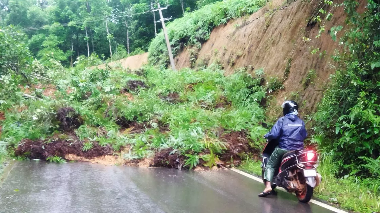 ಬೆಳ್ತಂಗಡಿ | ಕುಂಟಾಲಪಲ್ಕೆಯಲ್ಲಿ ಭಾರೀ ಪ್ರಮಾಣದಲ್ಲಿ ರಸ್ತೆಗೆ ಕುಸಿದ ಗುಡ್ಡ: ವಾಹನ ಸಂಚಾರ ಸ್ಥಗಿತ