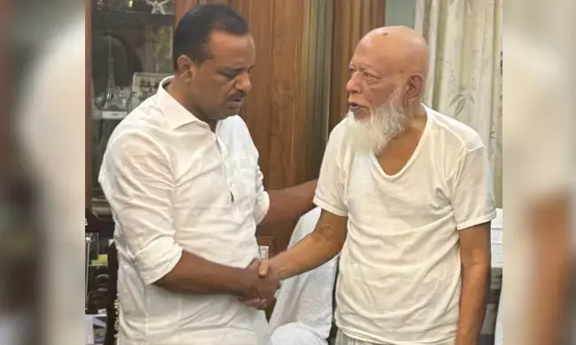 ಮುಸ್ಲಿಂ ಸೆಂಟ್ರಲ್‌ ಕಮಿಟಿ ಅಧ್ಯಕ್ಷ ಕೆ. ಎಸ್‌ ಮಸೂದ್‌ ಅವರನ್ನು ಭೇಟಿಯಾದ   ಸ್ಪೀಕರ್‌ ಯು.ಟಿ ಖಾದರ್‌