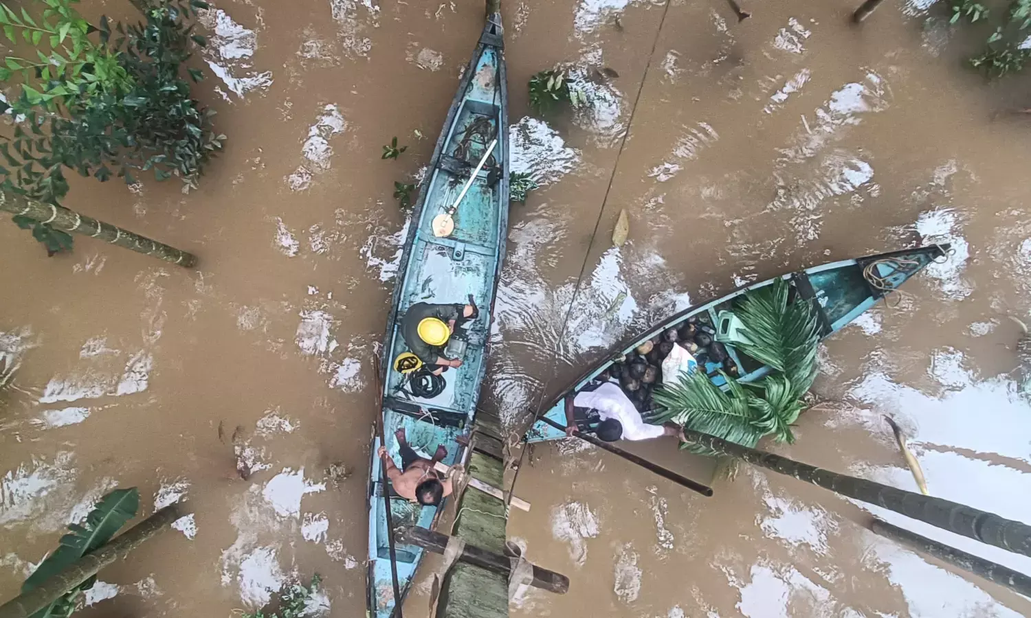 ಬಜ್ಪೆ: ದೋಣಿಯಲ್ಲಿ ತೆರಳಿ ವಿದ್ಯುತ್ ಸಮಸ್ಯೆ ಸರಿಪಡಿಸಿದ ಮೆಸ್ಕಾಂ ಸಿಬ್ಬಂದಿ