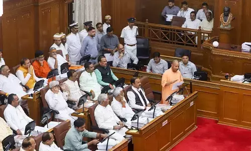 ಮುಂಗಾರು ಅಧಿವೇಶನ | ಭಾರಿ ಮಳೆಯಿಂದಾಗಿ ಉತ್ತರ ಪ್ರದೇಶ ವಿಧಾನಸಭೆ ಕಟ್ಟಡಕ್ಕೆ ನುಗ್ಗಿದ ನೀರಿನ ಪ್ರವಾಹ