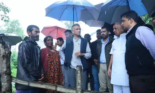 ಮಡಿಕೇರಿ | ಮಳೆ ಹಾನಿ ಪ್ರದೇಶಗಳಿಗೆ ಸಚಿವ ಕೃಷ್ಣ ಭೈರೇಗೌಡ, ಭೋಸರಾಜು ಭೇಟಿ