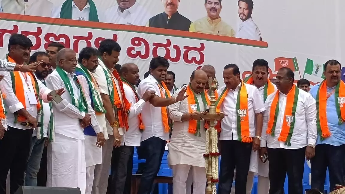 ಬಿಜೆಪಿ, ಜೆಡಿಎಸ್ ಮೈತ್ರಿ ಪಕ್ಷಗಳ  ಮೈಸೂರು ಚಲೋ ಪಾದಯಾತ್ರೆಗೆ ಚಾಲನೆ