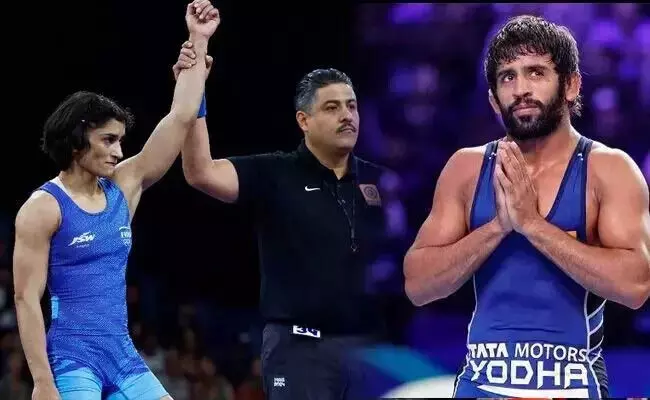 ವಿನೇಶ್ ಫೋಗಟ್ ಅವರ ಧೈರ್ಯ ಹಾಗೂ ಪ್ರಾಮಾಣಿಕತೆಯನ್ನು ಶ್ಲಾಘಿಸಿದ ಬಜರಂಗ್ ಪುನಿಯಾ ವಿನೇಶ್ ಫೋಗಟ್ ಅವರ ಧೈರ್ಯ ಹಾಗೂ ಪ್ರಾಮಾಣಿಕತೆಯನ್ನು ಶ್ಲಾಘಿಸಿದ ಬಜರಂಗ್ ಪುನಿಯಾ