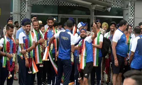 ಪ್ಯಾರಿಸ್ ಒಲಿಂಪಿಕ್ಸ್‌ನಿಂದ ವಾಪಸಾದ ಭಾರತದ ಪುರುಷರ ಹಾಕಿ ತಂಡಕ್ಕೆ ವೀರೋಚಿತ ಸ್ವಾಗತ