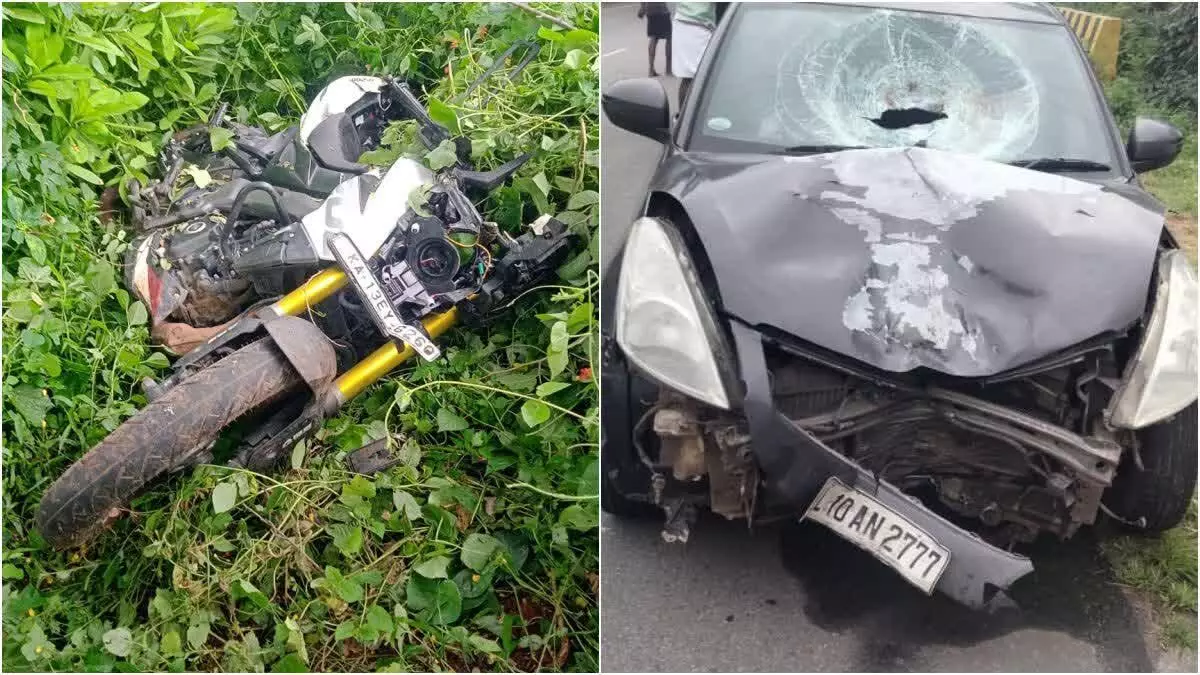 ಚಾಮರಾಜನಗರ: ಬೈಕ್ ಗೆ ಕಾರು ಢಿಕ್ಕಿ; ಓರ್ವ ಮೃತ್ಯು ಚಾಮರಾಜನಗರ: ಬೈಕ್ ಗೆ ಕಾರು ಢಿಕ್ಕಿ; ಓರ್ವ ಮೃತ್ಯು