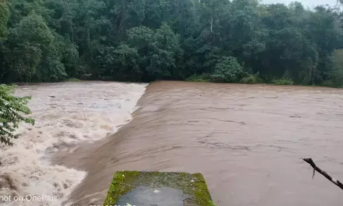 ಚಾರ್ಮಾಡಿ ಘಾಟಿಯಲ್ಲಿ ಪ್ರವಾಹದಂತೆ ಹರಿದ ನೀರು: ವಾಹನ ಸಂಚಾರಕ್ಕೆ ಅಡಚಣೆ