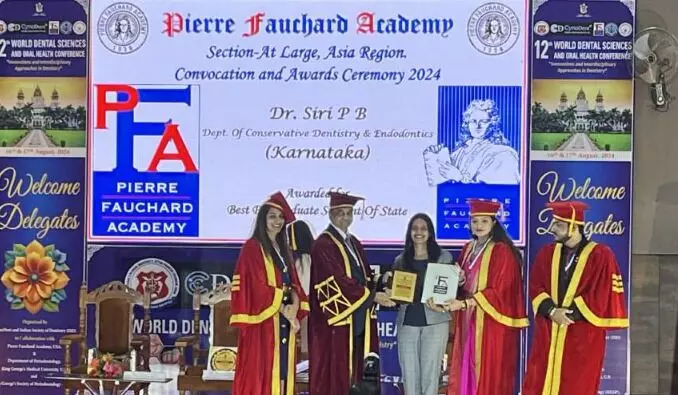 ಡಾ.ಸಿರಿ ಪಿ.ಬಿ ಅವರಿಗೆ ದಂತವೈದ್ಯಕೀಯ ಕ್ಷೇತ್ರದ ಪ್ರತಿಷ್ಠಿತ ಪ್ರಶಸ್ತಿ ಡಾ.ಸಿರಿ ಪಿ.ಬಿ ಅವರಿಗೆ ದಂತವೈದ್ಯಕೀಯ ಕ್ಷೇತ್ರದ ಪ್ರತಿಷ್ಠಿತ ಪ್ರಶಸ್ತಿ