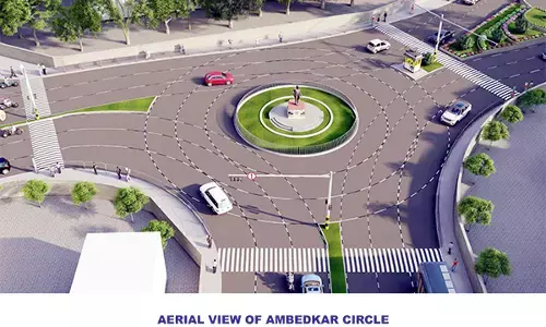 ಮಂಗಳೂರು: ಅಂಬೇಡ್ಕರ್ ಪ್ರತಿಮೆಯೊಂದಿಗೆ ಆಕರ್ಷಕ ವೃತ್ತ