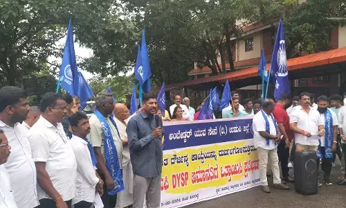 ಉಡುಪಿ ಡಿವೈಎಸ್ಪಿ ವಿರುದ್ಧ ಅಂಬೇಡ್ಕರ್ ಯುವಸೇನೆ ಪ್ರತಿಭಟನೆ
