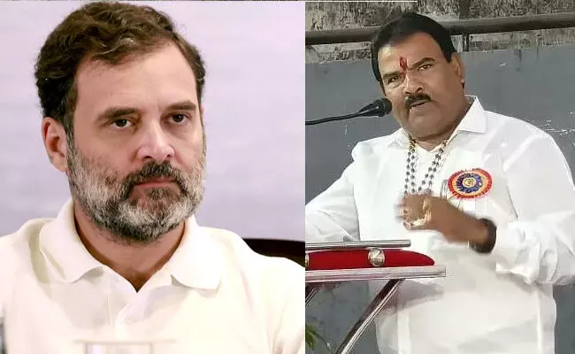 ರಾಹುಲ್ ಗಾಂಧಿ ನಾಲಿಗೆ ಕತ್ತರಿಸಿದವರಿಗೆ ರೂ. 11 ಲಕ್ಷ ಬಹುಮಾನ ಘೋಷಿಸಿದ ಶಿಂದೆ ಬಣದ ಶಾಸಕ ರಾಹುಲ್ ಗಾಂಧಿ ನಾಲಿಗೆ ಕತ್ತರಿಸಿದವರಿಗೆ ರೂ. 11 ಲಕ್ಷ ಬಹುಮಾನ ಘೋಷಿಸಿದ ಶಿಂದೆ ಬಣದ ಶಾಸಕ