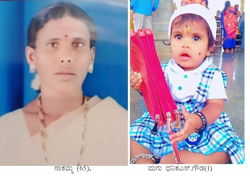 ಮಂಡ್ಯ: ಕಾರು ಢಿಕ್ಕಿಯಾಗಿ ಅಜ್ಜಿ, ಮೊಮ್ಮಗು ಮೃತ್ಯು