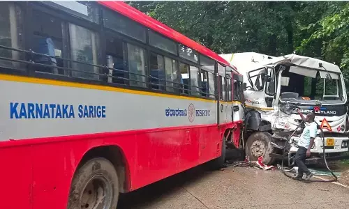 ಗುಂಡ್ಯ| ಬಸ್ - ಟ್ಯಾಂಕರ್ ಢಿಕ್ಕಿ: ಹಲವರಿಗೆ ಗಾಯ