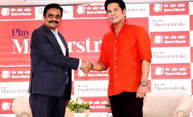 ಬ್ಯಾಂಕ್ ಆಫ್ ಬರೋಡಾ: ಜಾಗತಿಕ ಬ್ರಾಂಡ್ ಅಂಬಾಸಿಡರ್ ಆಗಿ ಸಚಿನ್ ತೆಂಡೂಲ್ಕರ್ ಆಯ್ಕೆ