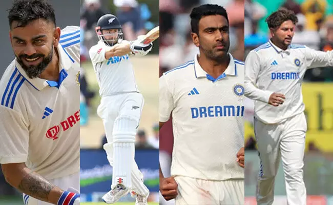 ನ್ಯೂಝಿಲ್ಯಾಂಡ್ ವಿರುದ್ಧ ಟೆಸ್ಟ್ ಸರಣಿ | ವೈಯಕ್ತಿಕ ಮೈಲಿಗಲ್ಲುಗಳ ನಿರೀಕ್ಷೆಯಲ್ಲಿ ಕೊಹ್ಲಿ, ವಿಲಿಯಮ್ಸನ್, ಅಶ್ವಿನ್, ಕುಲದೀಪ್