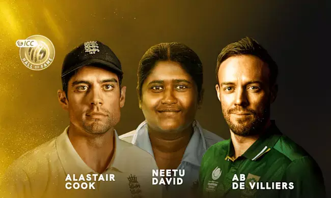 ಐಸಿಸಿ ಹಾಲ್ ಆಫ್ ಫೇಮ್‌ಗೆ ಡಿ ವಿಲಿಯರ್ಸ್, ಕುಕ್, ನೀತು ಡೇವಿಡ್ ಸೇರ್ಪಡೆ