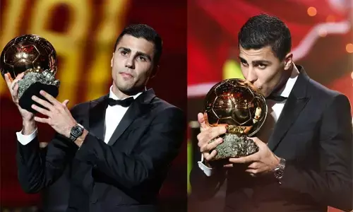 ಸ್ಪೇನ್ ನ ಫುಟ್ಬಾಲ್ ಆಟಗಾರ ರೋಡ್ರಿ ಗೆ ಬ್ಯಾಲನ್ ಡಿಓರ್ ಪ್ರಶಸ್ತಿ