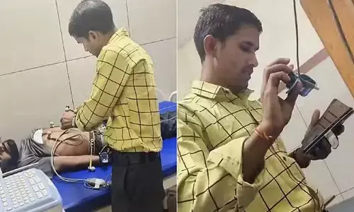 ರಾಜಸ್ಥಾನ: ಯೂಟ್ಯೂಬ್ ನೋಡಿಕೊಂಡು ರೋಗಿಯ ECG ಮಾಡಿದ ಸಿಬ್ಬಂದಿ; ವಿಡಿಯೋ ವೈರಲ್