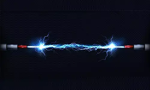 Photo of electrical discharge passing